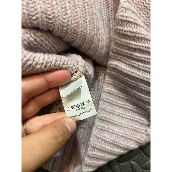 J CREW Handknit Popcorn Sweater Size XS Pink lambswool #30001 Womens Warm - Picture 7 of 9